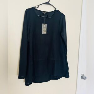 DG2 Diane Gilman Black Top Women Size M